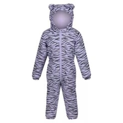 Regatta Childrens/Kids Penrose Zebra Print Puddle Suit (Pansy)